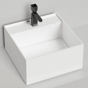 Salini Раковина накладная 450x450x250мм, S-Sense ARMONIA SQUARE TOP 02, цвет белый глянцевый