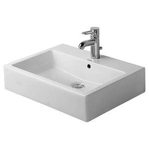 Duravit Vero Раковина, шлифованный вариант, с  перел., с 1 отв. под смес., включая крепление, 595x465, Цвет: Белый