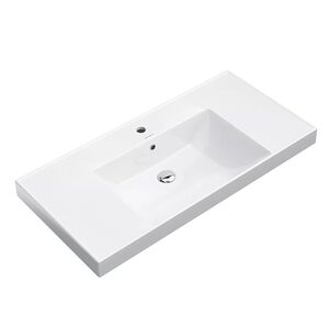 Kerama Marazzi Раковина CUBO подвесная\мебельная 101*48,5*18см,  с 1 отв.под смеситель, с переливом, белая глянцевая