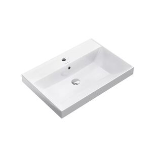 Kerama Marazzi Раковина CUBO подвесная\мебельная 70,5*48,5*18см, с 1 отв.под смеситель, с переливом, белая глянцевая