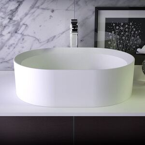 KNIEF Glow Раковина накладная  55х40х15 см  без перелива, без отв под смеситель, цвет белый матовый