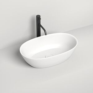 Salini SOFIA 1101206SM Раковина накладная 560х335х150мм, без отв. под смес, без перелива, мат-л: S-Stone, матовый, белый.