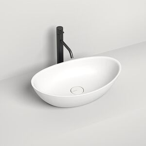Salini NOEMI 1101203SM Раковина накладная 560х340х150мм, без отв. под смес, без перелива, мат-л: S-Stone, матовый, белый.
