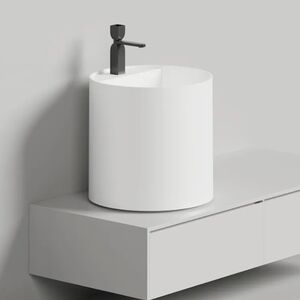 Salini ARMONIA ROUND TOP 03  Раковина напольная  450х450х450мм, с 1 отв. под смес, без донного клапана, мат-л: S-Stone, матовый, белый.