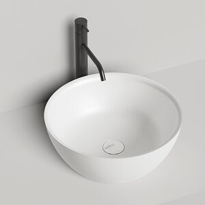 Salini ALDA 02  Раковина накладная 425х425х155мм, без отв. под смес, без перелива, мат-л: S-Stone, матовый, белый.