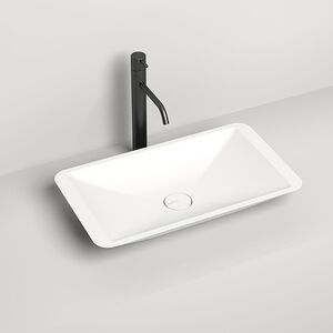 Salini CALLISTA 107 Раковина накладная 575х350х90мм, без отв. под смес, без перелива, мат-л: S-Stone, матовый, белый.