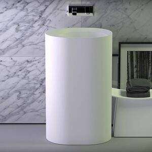 KNIEF Glow Раковина свободностоящая 55х40х90 см  без перелива, выход в пол, цвет белый матовый (СПЕЦЦЕНА!)