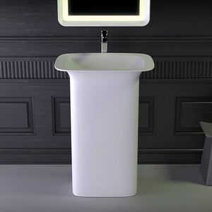 KNIEF Glam Раковина отдельностоящая  60х45х86 cm, сифон/д/к, выпуск в стену, цвет белый матовый (СПЕЦЦЕНА!)