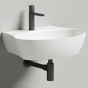 Salini ALDA WALL 01  Раковина 580х450х150 мм, без донного клап, сифон,  слив-пер, мат-л: S-Stone, матовый, белый