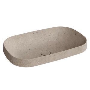 Kerama Marazzi Раковина MAGICA встраиваемая сверху 65,5*42*6см, без отв. под смеситель, с донным клапаном, без перелива, бежевый камень
