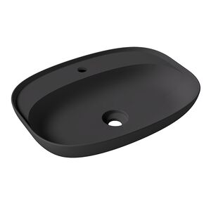 Alice Form Раковина Oval 60x45хВ12 Plan, накладная, с отверстием под смеситель, чёрный матовый