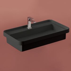 Artceram FUORI SCALA Раковина встраиваемая, 80х45см, c 1 отв под смеситель, без перелива, цвет: черный матовый