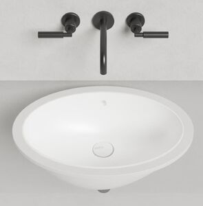 Salini MAREA 12 1101209M Раковина врезная снизу 545х375х187мм, без отв. под смес, С ПЕРЕЛИВОМ, без донного клапана, мат-л: S-Stone матовый, белый.