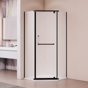 Душевой уголок RGW PA-081B 35088122-24 стекло Матовое-Сатинат, профиль Черный, 120х120 см
