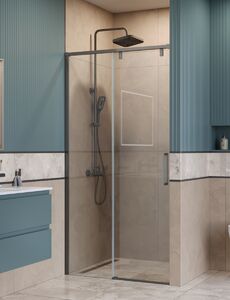 Душевая дверь BelBagno SOFT_CLOSE-1-BF-1-100-C-GM, стекло прозрачное, регулировка 98,5-100,5 см