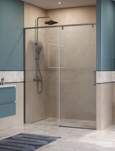 Душевая дверь BelBagno SOFT_CLOSE-1-BF-1-160-C-GM, стекло прозрачное, регулировка 158,5-160,5 см