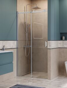 Душевая дверь BelBagno SOFT_CLOSE-2-BF-1-110-C-Cr, стекло прозрачное, регулировка 108,5-110,5 см