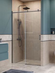 Душевая дверь BelBagno SOFT_CLOSE-2-BF-1-120-C-GM, стекло прозрачное, регулировка 118,5-120,5 см
