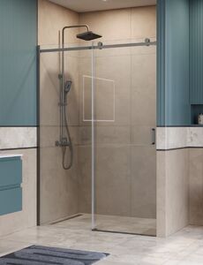 Душевая дверь BelBagno SOFT_CLOSE-2-BF-1-140-C-GM, стекло прозрачное, регулировка 138,5-140,5 см