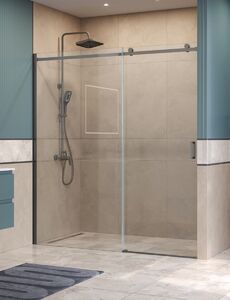 Душевая дверь BelBagno SOFT_CLOSE-2-BF-1-180-C-GM, стекло прозрачное, регулировка 178,5-180,5 см