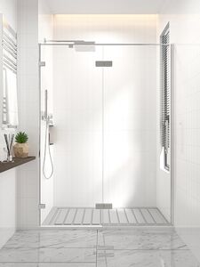Душевая дверь Veconi Premium Alassio CH, 1400х2000, хром, стекло прозрачное осветленное, регулировка 139-140 см