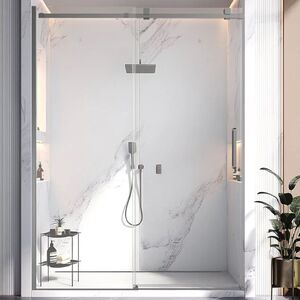 Душевая дверь Veconi Vianno VN-75GR, 1400x2000, графит брашинг, стекло прозрачное, регулировка 1380-1390 мм