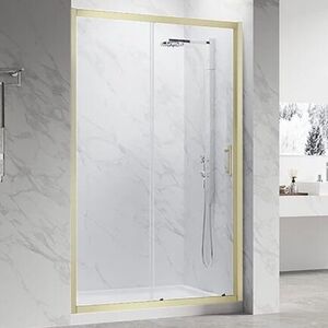 Душевая дверь Veconi Vianno VN-55G, 1500x1950, Золото брашинг, стекло прозрачное, регулировка 1490-1530 мм