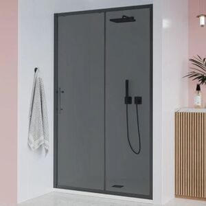 Душевая дверь Veconi Evo 100 GR, 1700x1950, графит брашинг,  стекло тонированное матовое, регулировка 167-171 см