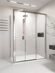 Душевой угол Veconi Premium Prato 300 SP CH-R, 1100х1000x2000, хром, стекло прозрачное