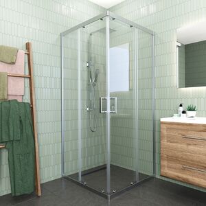 Душевой угол Veconi Rovigo RV-11, 1200x1200x1950, хром, стекло прозрачное