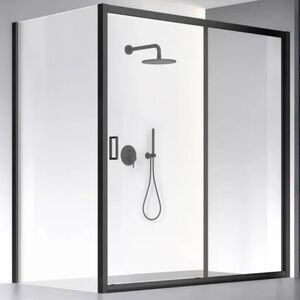 Душевой угол Veconi Rovigo RV-060B, 1900х900х1950, черный, стекло прозрачное