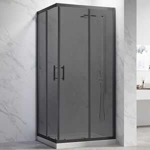 Душевой угол Veconi Rovigo RV-27B, 1000х1000х1900, черный, стекло тонированное