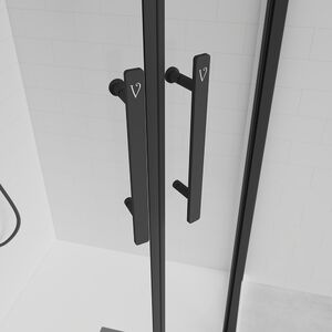 Душевой угол Veconi Evo 200 B, 800х800x1950, черный матовый, прозрачное стекло