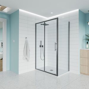 Душевой угол Veconi Evo 100SP GR 1000х1200x1950, графит брашинг, прозрачное стекло