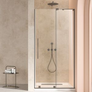 Душевая дверь Vincea Волк-Ин (Walk-In) VDS-4WSL120CLGM-R 120x200 см, профиль вороненая сталь. Размер регулировки 1195-1210 мм