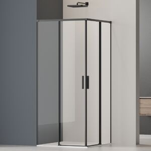 Душевой уголок Vincea Софт 2 (Soft 2) VSS-3SO2800CLB, 800*800, черный, стекло прозрачное