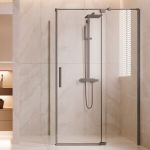 Душевой уголок Vincea Экстенза (Extenza) VSR-4EX101190CLGM, 1000/1100*900, вороненая сталь, стекло прозрачное