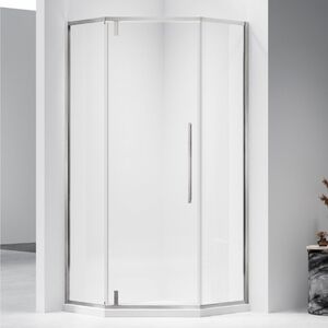 Душевой уголок Vincea Слим-Н (Slim-N) VSP-4SN900CLBN, 900*900, брашированный никель, стекло прозрачное