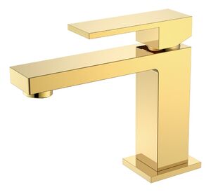 Смеситель для раковины Boheme Qubic Shinny Gold 471-G