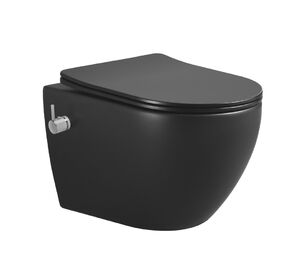 Boheme 961-SET-2-B Nero подвесной унитаз с биде черный матовый с крышкой