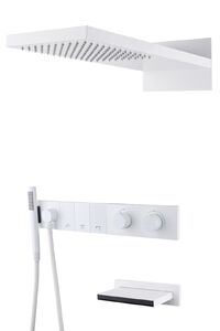 Встроенная душевая система с изливом Boheme Zodiac 133-2-MW белый матовый