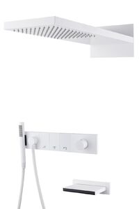 Встроенная душевая система с изливом Boheme Zodiac Matt White 132-2-MW белый матовый