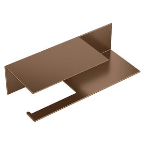 Держатель для туалетной бумаги c полкой Qubic Brushed Bronze Boheme 10721-2-BRB