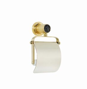 Держатель для туалетной бумаги с крышкой ROYALE CRISTAL BLACK GOLD Boheme 10921-G-B