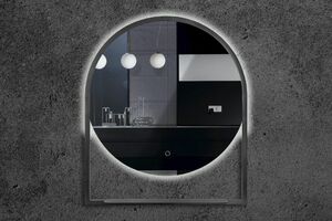 Зеркало Armadi Art Vallessi 80 антрацит, с подсветкой 80х90 см