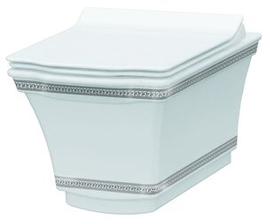 Унитаз подвесной Boheme Hermitage 951-CR безободковый (декор хром)