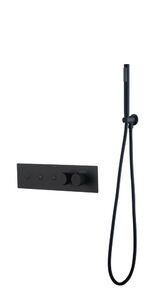 Смеситель Boheme FUSION TERMO с ручным душем BLACK 131-SYS-B цвет черный матовый