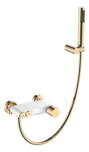 Смеситель Boheme STICK для ванны WHITE DIAMOND GOLD 123-WG цвет золото глянцевое