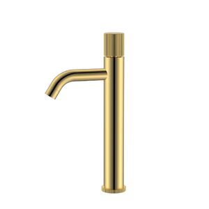 Смеситель Boheme STICK 122-GG.3 для раковины Gold с ручкой LINEA