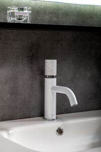 Смеситель Boheme STICK для раковиныниз. WHITE MRAMOR WHITE_Комплект 121-W-MR-WHITE цвет белый глянец